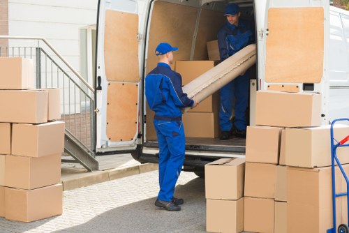 Student belongings packed for a move in Finland