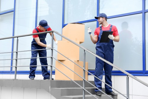 Removal service team handling apartment moving in Finland