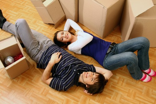 House moving team transporting furniture in Finland