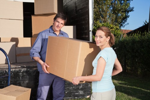 Moving boxes prepared for household relocation in Finland