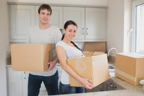 Boxes and moving supplies for a student apartment move